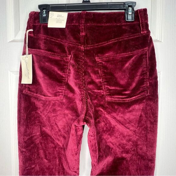New! Universal Thread High-Rise Corduroy Ankle Bootcut Burgundy Women Pant Sz 8R - Picture 6 of 11